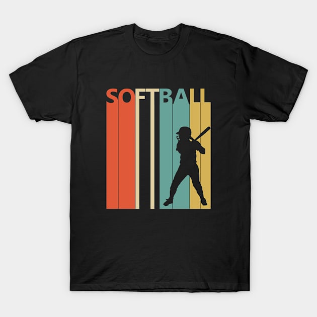 Softball Player Gifts - Vintage 1980s Softball Player T-Shirt by GWENT